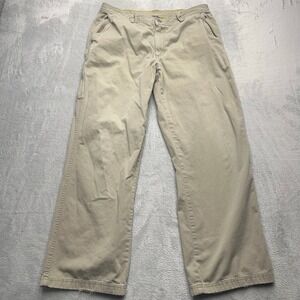 The North Face Series Pants Mens 36 Khaki Cotton Outdoor Straight Leg Distressed